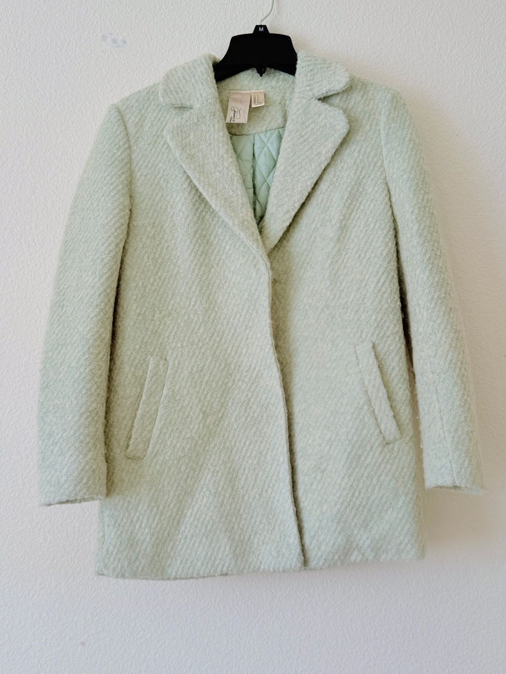 Wool Blend Light Mint Coat - forever 21